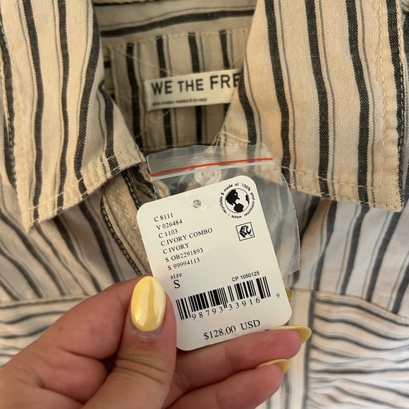 NWT Free People Christopher Linen Button Up - Picture 5 of 10